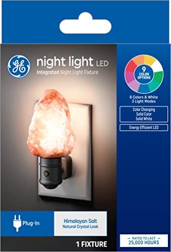Himalajska solna svjetiljka, LED noćno svjetlo, promjena boje, plug-in svjetlo