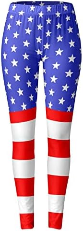 Američka zastava Patriotska nogu ženskih visokih struka američke zastave joge hlače vježbajte komprimirane tajice kompresije pune duljine
