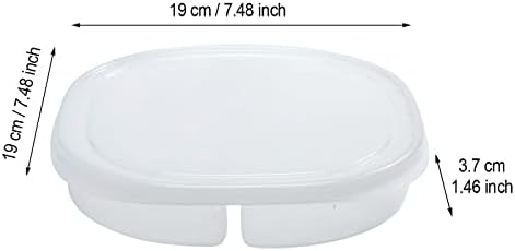 Prozirna kutija za skladištenje u hladnjaku s poklopcem s četiri odjeljka za luk i češnjak, prekrivena prozirnom folijom, tanjur za