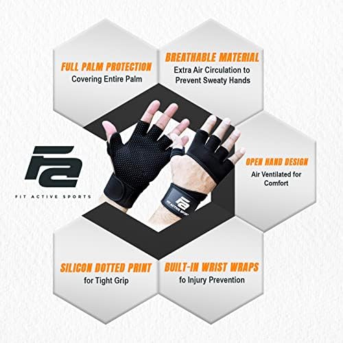Rukavice za vježbanje za dizanje utega 92 s ugrađenim oblogama za zapešće-rukavice za križni trening s potporom za zapešće izdržljiva