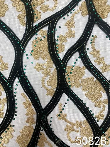 Afrička baršunasta čipkasta Tkanina, modna čipkasta tkanina od tila s vezom za vjenčanicu 5082. - 5 jardi čipkaste tkanine za medeni