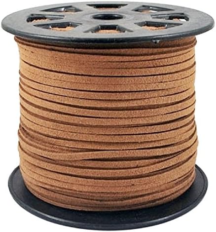 Beadstreasure Burly Wood Faux antilop kabel kožna kabel za nakit za izradu nakita 3x1,5 mm-300 stopa.