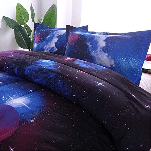 Lijepa noćna galaksija set za posteljinu vanjskog prostora Comforter 3d tiskani svemirski prekrivač set King Veličina, za djecu dječaka