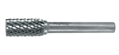 Ruko 116011 Rotacijski burr volfram karbida bez krajnjeg zujanja, oblik cilindra, promjera 8 mm, promjera sjedla od 6 mm, duljine 60