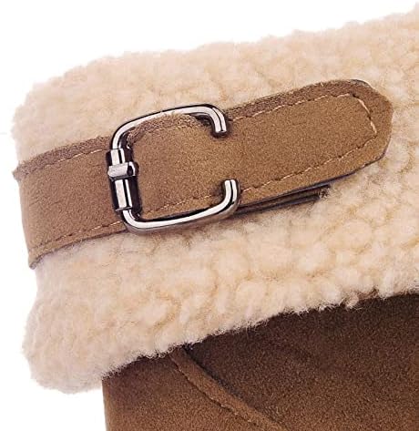 SgaoGew čizme za žene retro solidno udobne remen za ravne kopče držite tople čizme iz srednjih teleta za kampiranje božićni pokloni