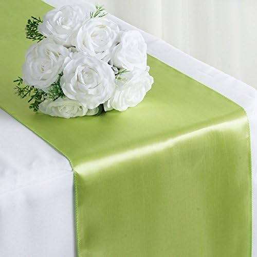 OWS pakiranje od 10 vjenčanja 12 x 108 inča satenskog stola trkača vjenčanica ukras-jabuka zelena