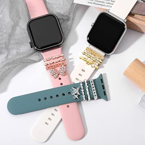 12pcs Watch Band Charms, Apple Watch Band Charms for Women Gold IWatch pribor Personalizirani sazitni bend sazna čari 38 mm 40 mm 41