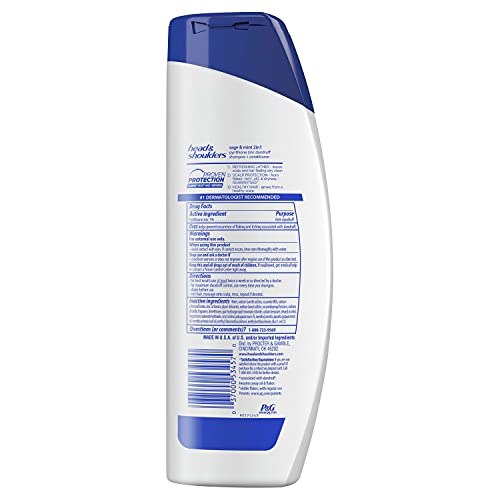 Šampon glave i ramena za muškarce, muškarci Napredni serijski kadulja i metvica 2-u-1 šampon i regenerator, 12,8 fl oz, pakiranje od