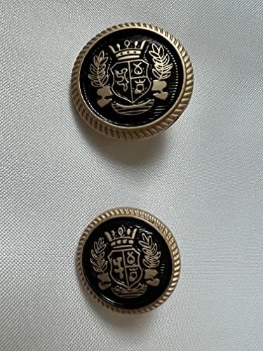 Zmchnicy 14pcs gumbi Vintage Antique Modna kruna uzorak Metal Blazer Buttons set - British College Style- za blejzer, odijela, sportski