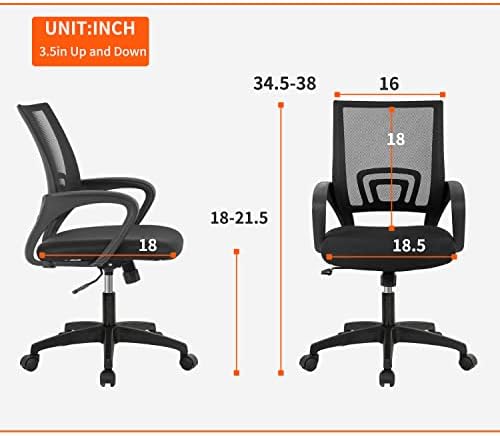 Stolica za kućni ured ergonomska radna stolica mrežasta računalna stolica s naslonom za ruke za lumbalnu potporu izvršna stolica na