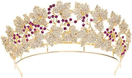 Replika Danske kraljevske tijare s rubinom, tijara od zlatnog lišća za vjenčanje 9129