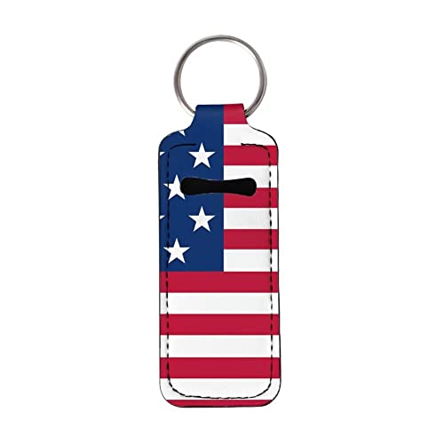 2 američka zastava neoprenski držač štapića za ključeve za Dan neovisnosti 4. srpnja držač balzama za ruž za usne privjesci za usne,
