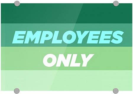 CGSIGNLAB | Samo zaposlenici -moderni gradijent Premium akrilni znak | 18 x12
