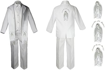 Unotux dječji dječak krštenje krštenja Svečano bijelo odijelo ukralo je srebro marije Maria SM-7