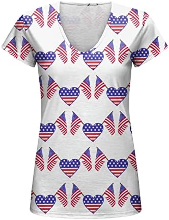 Ženska majica s printom Dan neovisnosti za Žene, Ležerne ljetne košulje za žene, vrhovi s izrezom u obliku slova 'E,' E