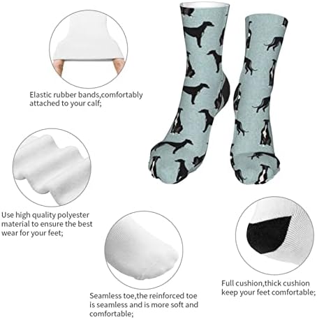 Chegna Greyhound Crni kućni ljubimci Atletske čarape Sport Sport Trčanje čarapa za telage izvedbe čarape za prozračne posade za muškarce
