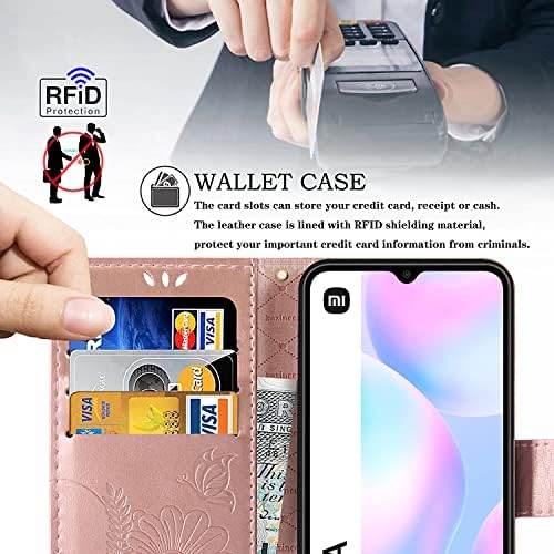 kožna torbica-novčanik kazineer Torbica za telefon Xiaomi Redmi 9A/Xiaomi Redmi 9AT sa priključcima za kartice RFID-zaključavanje