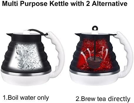 MQQFU Travel Electric Kettle, prijenosni kotlić za poremećaj električnog čaja s infuzerom, čajnik za toplu vodu Električni s kontrolom