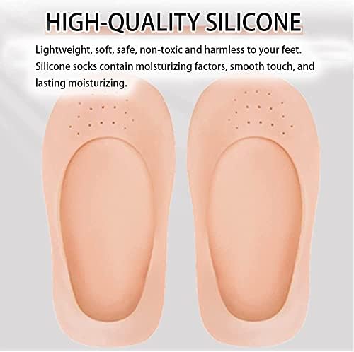 Hidratantne čarape, 3 para, mekane prozračne, popravljaju i omekšavaju suhu ispucalu kožu stopala, prozračuju stil bež veličina 5-9
