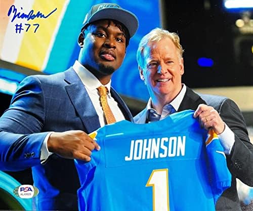 Zion Johnson - La Chargers potpisao je 8x10 Photo PSA AL49920 - Autografirane NFL fotografije