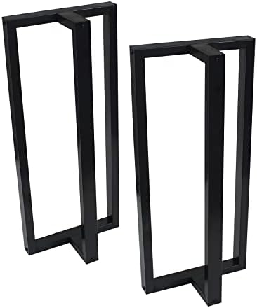 Metalne stolne noge 28 inčni teški oblik T oblik metalnih stolova za noge set od 2,28 ”visine 35” široke industrijske noge, crne noge,