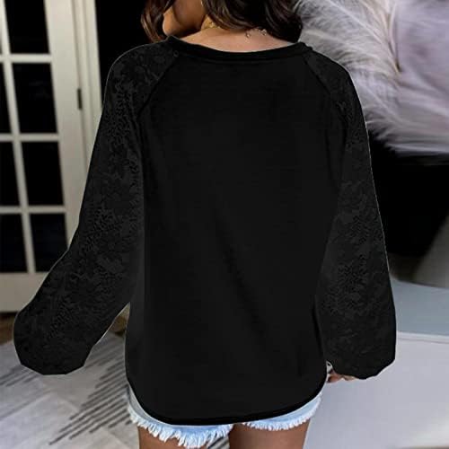Odjeća skriva trbuščić ženske modne bluze Ležerne široke pletene majice pulover s čipkastim izrezima dugih rukava Ljeto