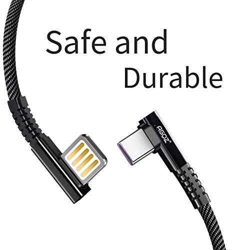 Agoz 3a tipa USB C kabel s LED svjetlom 90 stupnjeva konektor desnog kuta, brzi kabel za punjač za Samsung Galaxy S22 S21 S21 S20,