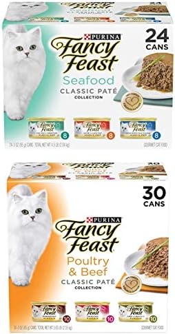 Raznovrsna Mokra hrana za mačke u meniju s paštetom bez žitarica, klasičnom paštetom od morskih plodova i kolekcijom peradi i govedine