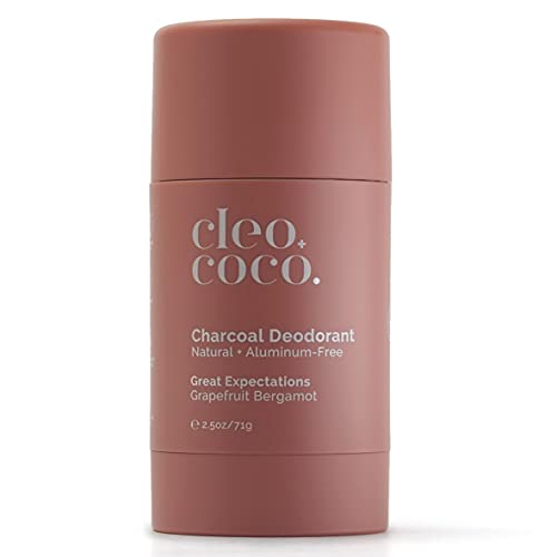 CLEO+Coco Natural Deodorans za žene i muškarce, aluminijski bez kokosovog ulja, aktivni ugljen za zaštitu mirisa od 24 sata, napravljen