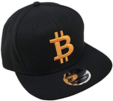 BTC Universe Bitcoin Flat Bill Snapback vlage Wicking Crni poklopac s narančastim 3D puff vezenjem
