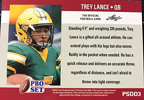 Trey Lance 2021 Pro Set Nacrt Dan Kratki tiskana mint Rookie kartica PSDD3 Snimajući ovaj 3 Ukupni San Francisco 49ers odabir u njegovom