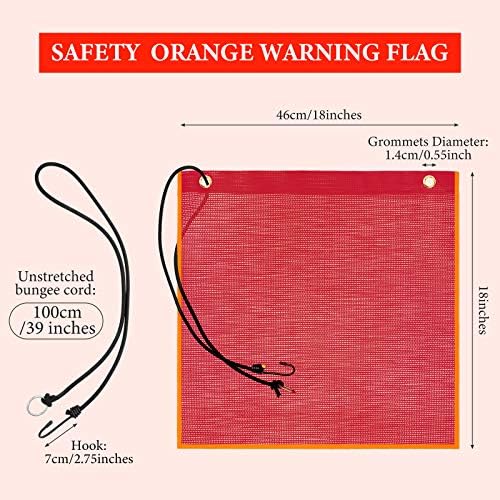 2 komada 18 x 18 inča mrežice sigurnosne zastave crvena upozorenja zastava bungee sigurnosna zastava otporna na vremenske uvjete za
