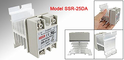UXCELL SSR 25A relej čvrstog stanja 3-32V DC 24-380V AC Upravljanje W hladnjak sudoper