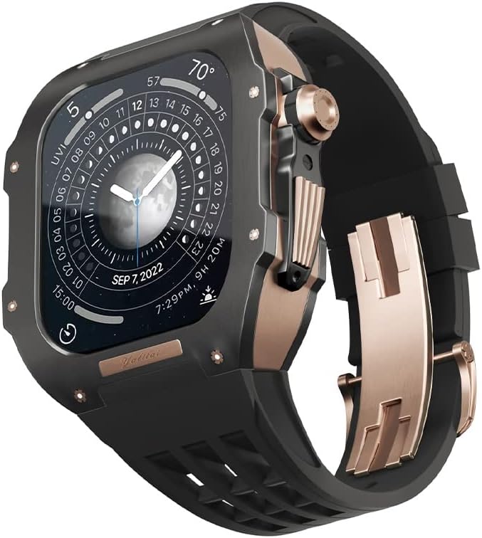 Aemall gumeni pojas Titanium okvir za Apple Watch 6/5/4/SE Apple Mod Pribor za sagledavanje zamjena Titanium Luksuzni slučaj kompatibilan
