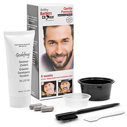 Boja za bradu i brkove _ 3 primjene za muškarce, 6 tjedana maskiranja sijede dlake na licu, svijetlo srednje smeđe