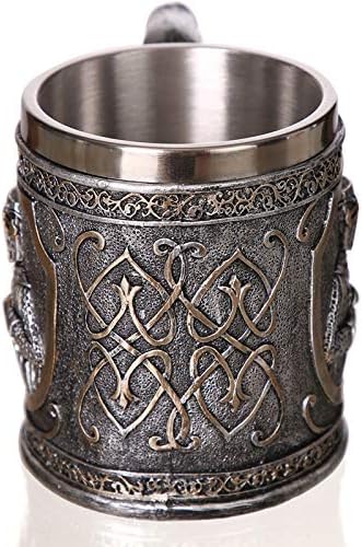 Personalizirani ugravirani stil pivske šalice rog viking lubanje pivske šalice, 304 kava za kavu od nehrđajućeg čelika Steins poklon