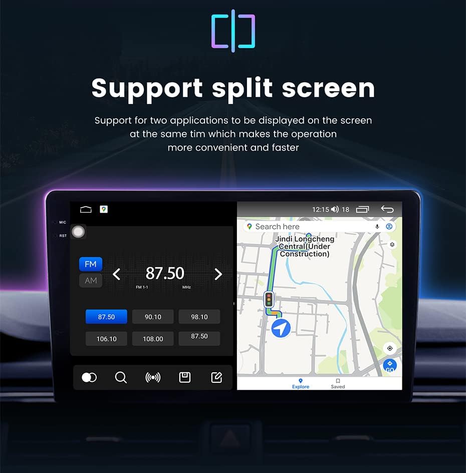 Android 11 automobila radio stereo 9,5 inčni qled zaslon osjetljiv na dodir 2000x1200, glasovna kontrola Octa Core GPS Navi ugrađena