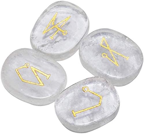 Sharvgun Healing Crystal 4PCS Ugravirani anđeoski simbol palminog kamenaca Reiki uravnoteženje, rock kvarc