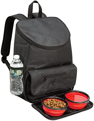Putni ruksak Od 5 komada-torba za pohranu mačje hrane, Crna putna torba s kompletom spremnika za pseću hranu, sklopive zdjele za pse,