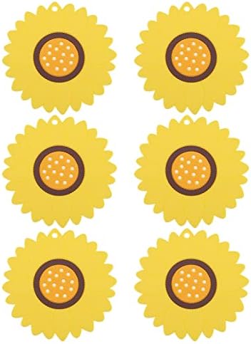 6pcs Podmetači u obliku žutog suncokreta Cvijeće toplinska izolacija prostirka protiv opeklina stolni tepih kućni pribor za tople i