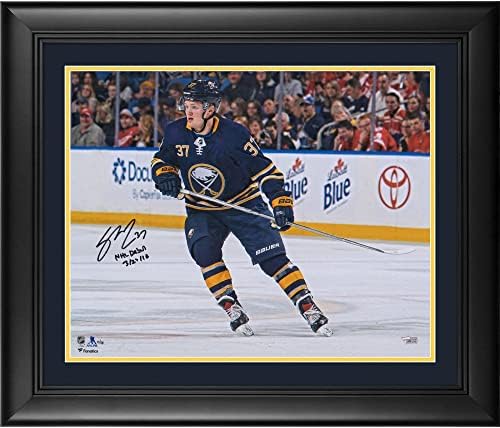 Casey Mittelstadt Buffalo Sabres uokviren autogramiranim 16 x 20 NHL debitantska fotografija s natpisom NHL debi 3/29/18 - Ograničeno