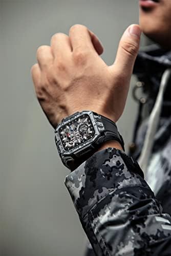 CNHKaU luksuzni futrola od karbonskih vlakana za pojas Apple Watch 45 mm serija 8 7 nehrđajući čelik za IWatch 6 5 4 44 mm Modifikacija