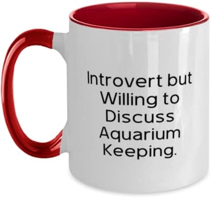Jedinstvena dvobojna šalica za držanje akvarija od 11 unci, introvertna, ali spremna za raspravu o održavanju akvarija, novo za prijatelje,