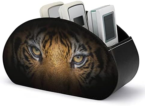 Tigrove oči u tamnom modernom držaču daljinskog upravljača s 5 odjeljaka PU kožna muti-funkcionalna organizacija Organizacija Organizator