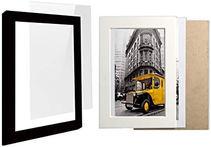 Art Emotion Solid Wood 20x24 okvir za slike u crnoj boji s otvaranjem 16x20 i 2 mm ojačano staklo, okvir za fotografije, vješalice