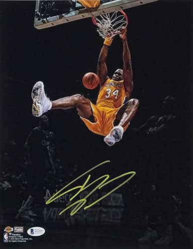 Shaquille O'Neal Autographid Los Angeles Lakers Spotlight 11x14 Fotografija Beckett svjedoči - Autografirane NBA fotografije