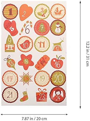 25 listova za naljepnice kalendari s brojevima vjenčana naljepnica poklon ljepljiva boja adventski Zanatski Festival starenje okruglih