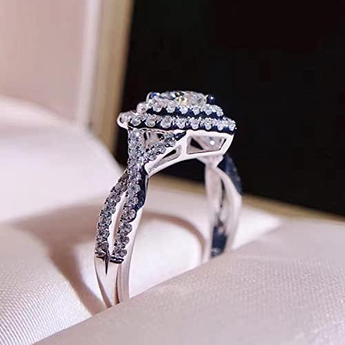 2023 Novi dijamantni prsten u obliku ljubavi dijamantni Ljubavni prsten od rhinestona Elegantna geometrija prsten od rhinestona puni