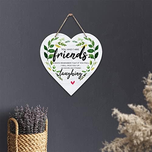 Smiješni prijateljski pokloni za muškarce Prijatelji citiraju izreke drvene viseće plakete u obliku srca plak drveni znak rustikalni
