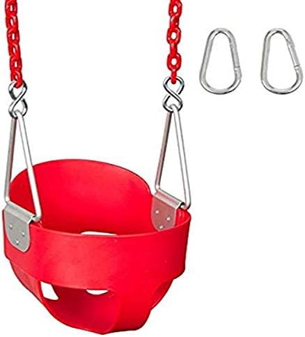 Swing Set Stuff Highback Full Bucket s 5,5 'obloženim lancem i SSS naljepnicom logotipa, crvena